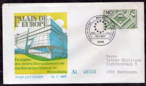 180 - Germany 1977 - The Consecration of the Council of Europe in Strassburg-FDC