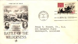 #1181 Battle of The Wilderness Civil War – Ayerst Artcraft Cachet – Aps