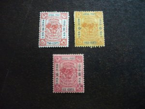 Stamps - Shanghai - Scott# 170-172 - Mint Hinged Set of 3 Stamps