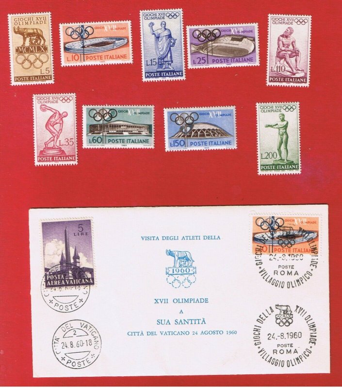 Italy #799-807 + FDC   MVFLH OG  Olympics   Free S/H