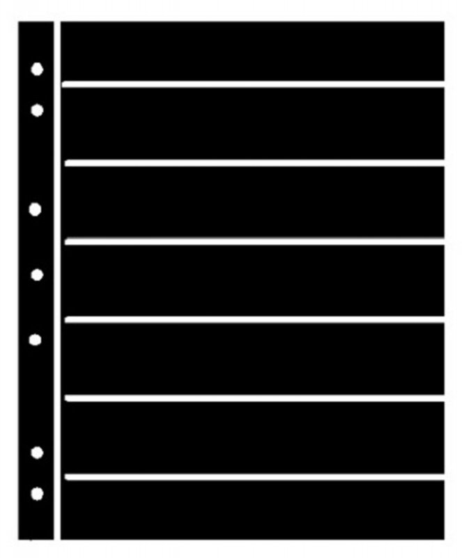 5 HAGNER 7 Pocket BLACK STOCK SHEETS - PACK OF 5 - 7 ROWS DOUBLE SIDED