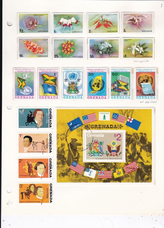 Grenada Stamp Collection    ......see details below