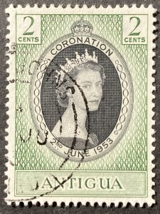 Antigua 1953 #106, QE II Coronation, Used.