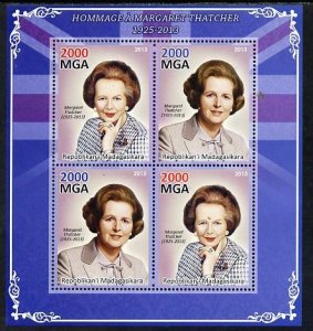 MADAGASCAR - 2013 - Margaret Thatcher - Perf 4v Sheet - MNH-Private Issue