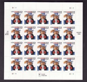 USA-Sc#3259- id11-unused NH sheet-Uncle Sam-1998-
