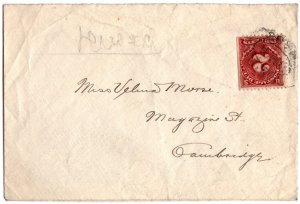 1895 Scott #- J39 2 Cent Postage Due Stamp Tied to Cover Illegal Use!