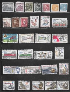 Czechoslovakia #Z33 Mixture Page of 30 stamp Collection / Lot
