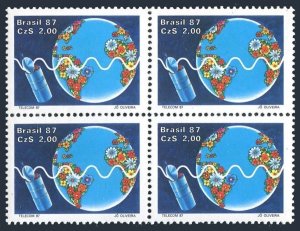 Brazil 2099 block/4, MNH. Michel 2210. TELECOL-1987. Satellite Braziliasat.