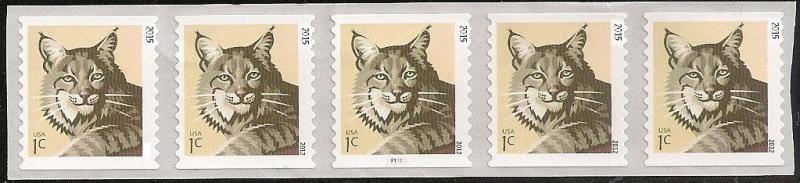 US 4672a Bobcat 1c PNC5 self-adhesive MNH 2015