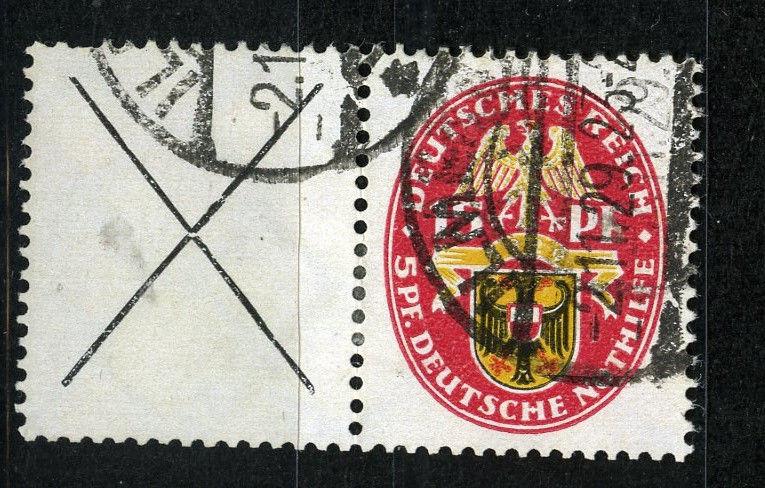 Zusammendrucke DR, Se-Tenant, 1929 Semi-Postal  Mi. W 36, VF ++ used