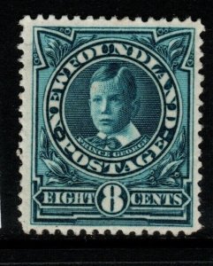 NEWFOUNDLAND SG123 1911 8c ANILINE BLUE MTD MINT