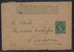 LEEWARD ISLANDS (P2712B) QV 1/2D PS WRAPPER 1898 TO LONDON