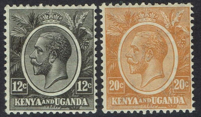 KENYA AND UGANDA 1922 KGV 12C AND 20C 