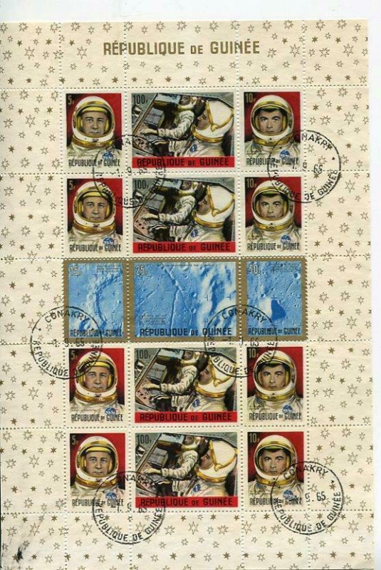 Guinea 1965/9 (2) Sheets Used/MNH Space  Overprint RRR 3464