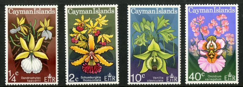 CAYMAN ISLANDS 287-290 MNH SCV $9.35 BIN $4.75 FLOWERS