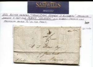 JAMAICA Cover 1833 Mount Zion ALBINO*GOSHEN* Transatlantic Scots ADD HALF MS2333