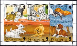 Gibraltar. 1996. Small sheet 749-54. Dogs. MNH.