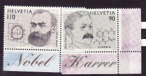 Switzerland-Sc#1004-5- id7-unused NH set-Nobel prize winner-1997-