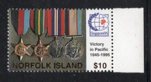 Norfolk Island Sc 591 1995 $10 Victory WW II stamp mint NH