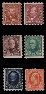 MOMEN: US STAMPS #255-260 MINT OG H LOT #85245*