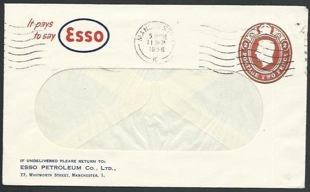 GB 1956 ESSO advert cover GVI 2d printed to private order used.............56074