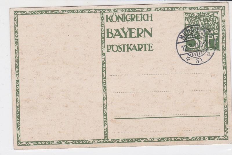 germany bavaria 1911 illustrated stamps post card ref 19935