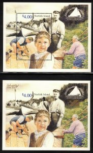 NORFOLK ISLAND 2000 Whaler Project S/S; Scott 703-04; MNH