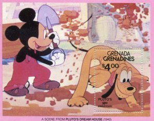 Grenada Grenadines 1981 DISNEY PLUTO & MICKEY MOUSE s/s Perforated Mint (NH)