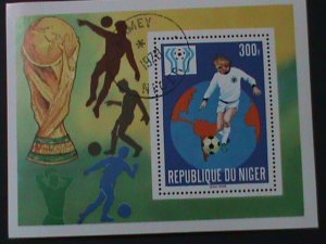 ​NIGER-1978- WORLD CUP SOCCER-CHAMPIONSHIPS ARGENTINA-CTO S/S VF-FANCY CANCEL