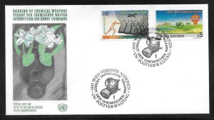 UN Vienna 119-120 Chemical Weapons FDC Geneva Cachet