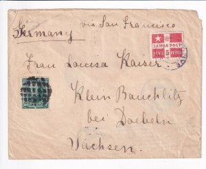 Samoa to Dobeln, Germany 1894 via San Fran., Dual Samoa/U.S. Postage ... (45551)