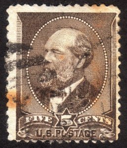 1882, US 5c, Garfield, Used, Sc 205