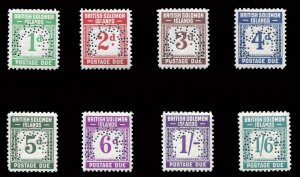 Solomon Islands #J1-8S Cat$225, 1940 Postage Dues, complete set, perforated S...