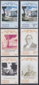 ANTIGUA & BARBUDA Sc# 1921-6 CPL MNH SET of 6 - 150th ANN GREENBAY MORAVIAN CHUR