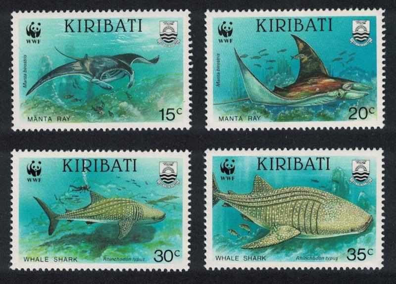 Kiribati WWF Whale Shark and Manta Ray 4v SG#348-351 MI#566-569 SC#562-565