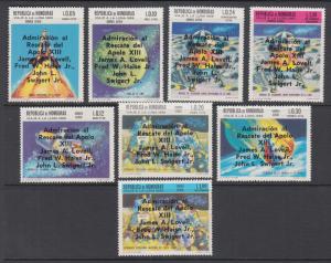 Honduras Sc C458 footnote, MNH. 1970 Apollo XIII Astronauts overprints, cplt set