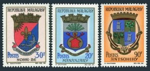 Malagasy 388-390,MNH.Michel 514,516,577. Arms 1966-1968.