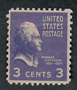 807 Thomas Jefferson F-VF MNH single