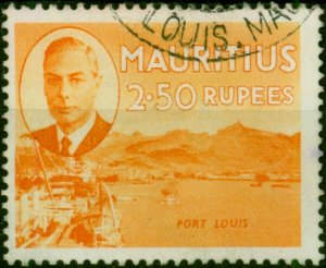 Mauritius 1950 2R50 Orange SG288 Fine Used