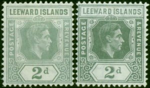 Leeward Islands 1938-42 2d Both Shades SG103 & 103b Fine LMM