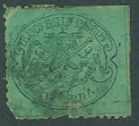 Roman States SC#21 Papal Arms 5c, Glazed Paper, used