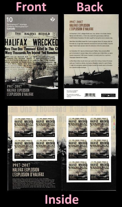 Canada 3050a BK685 Halifax Explosion P booklet 10 MNH 2017