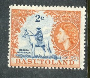 BASUTOLAND; 1961 early QEII Pictorial issue fine Mint hinged 2c. value