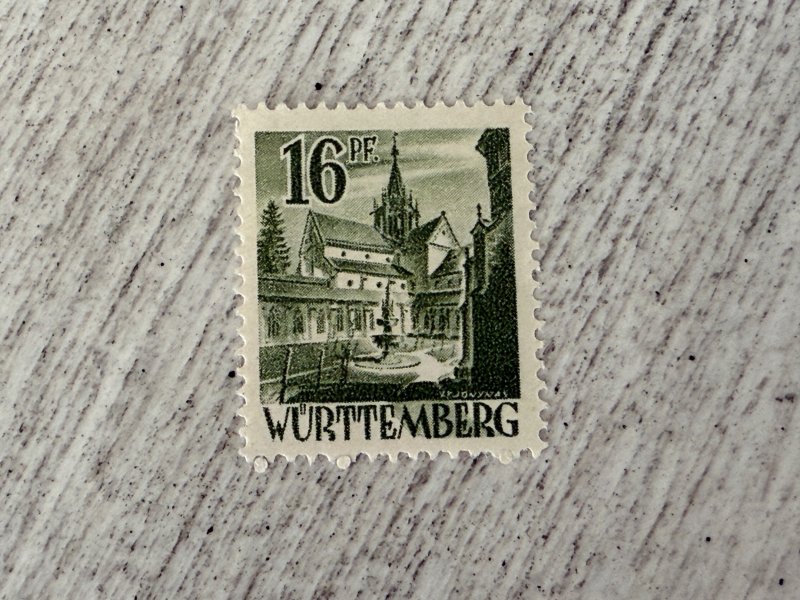 German Occupation Stamp #8N6 MNG, 16pf, Wurttemberg, 2024 SCV $0.25