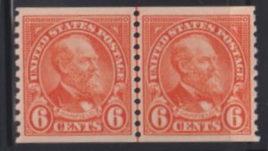 US Modern #723 Mint NH VF - XF 6 cent perf 10 Line Pair  nice deep shade SM 2...