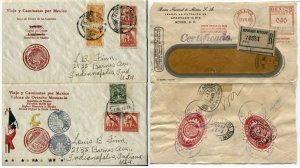 MEXICO to USA Cover Collection Stamps Postage Registered Cachet Latin America