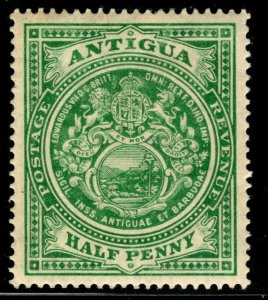 ES-369 ANTIGUA 1920 SEAL OF THE COLONY SC 31b Deep Green MHinged Remnant