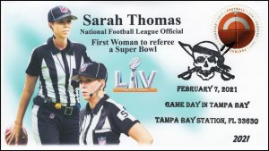 21-036, 2021, Super Bowl, Event Cover, Pictorial Postmark, Football, Tampa Bay,