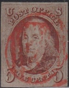 US Classics #1 USED VF 4 Even Margins - Central Red grid, beautiful! Cat Valu...