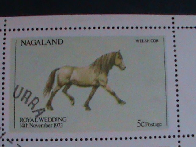 ​NAGALAND STAMP-1973 WORLD COLORFUL LOVELY BEAUTIFUL HORSES-CTO SHEET VF